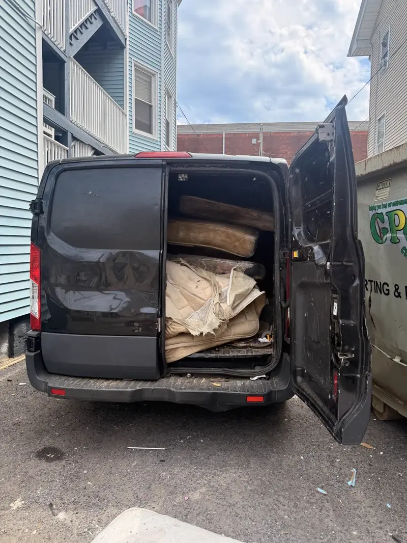 One Call van loaded with hauled junk, Fairfield County CT