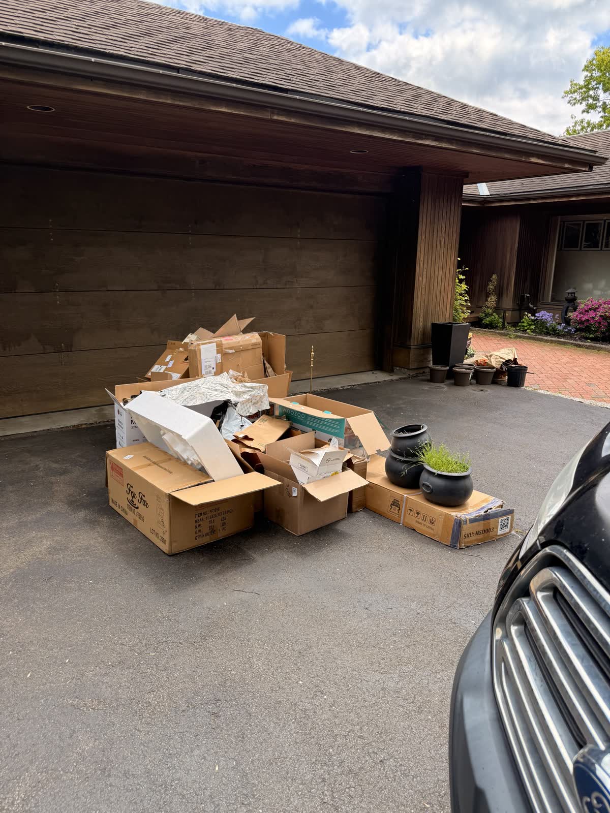 Driveway junk pile ready for same-day removal, Fairfield County CT